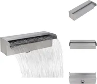 vidaXL Pool-Wasserfall Fontäne Rechteckig Edelstahl 30 cm -  Brunnen & Wasserfälle