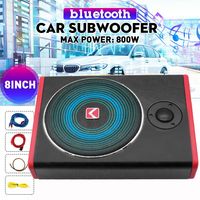 8" 800 Watt Auto Untersitz Subwoofer Bluetooth 73mm Slim Aktiv Bassbox +Kabel