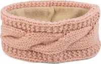 styleBREAKER Damen Stirnband Grobstrick mit Zopfmuster und Pailletten, warmes Fleece Innenfutter, Haarband, Headband 04026002