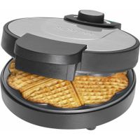 Bomann® Waffeleisen mit Ø 18cm antihaftbeschichteter Backfläche | Herzform |mit stufenlos einstellbaren Bräunungsgrad & Backampel | Waffle Makermit Edelstahleinlage | 1000W |WA1365 CB