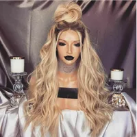 Damen Gewellt Perück Langhaarperücke Gelockt Echthaar Volle Perücken Cosplay Wig Gold
