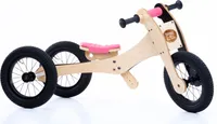 Trybike dřevěné balanční kolo 4 v 1 růžové