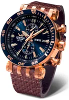 Vostok Europe VK61-575B590 Herren-Chronograph Energia Rocket Braun/Blau