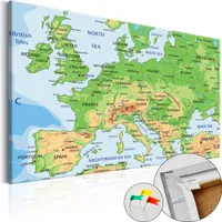 Vliesstoff Korkbild - Europe 90x60 cm Karten k-C-0025-p-a