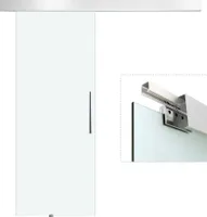 HOMCOM Glasschiebetür Schiebetür Tür Zimmertür mit Griffstange einseitig satiniert 90 x 205 cm