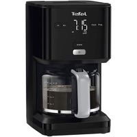 TEFAL SMART'N LIGHT Elektrische Kaffeemaschine schwarz, 1,25 l, programmierbar, 24 Stunden, Aroma-Funktion nach 30 Minuten, tropffrei, CM600810