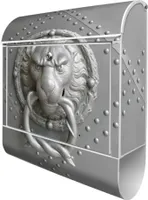 banjado Design Briefkasten Stahl weiß mit Zeitungsfach pulverbeschichtet "Eisentor" 38x46x12,5cm & 2 Schlüssel - Postkasten A4 Einwurf inkl. Montagematerial [BKW 10045]