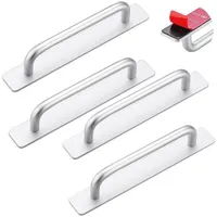 Türknauf 4 Stück Selbstklebender Möbelgriff, Aluminium Schrankgriffe, Türgriffe（Silber）