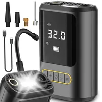 Elektrische Luftpumpe mit 4000mAh Akku und LED Licht, Tragbare Kompressor für Auto, Fahrrad, Ball, USB und LCD Display, max 150 PSI, USB-C Retoo