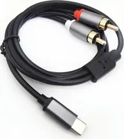 USB-C auf Chinchkabel 2x RCA Cinch Stecker Audio Stereo Y Splitter Adapterkabel