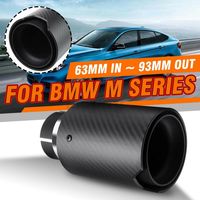 2.5" 63mm-93mm Auspuff Blende Endrohr Matt Schwarz+Carbon Farbe Für BMW