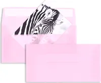 100 Transparente Briefumschläge Rosa 110x220 mm (DIN Lang) mit Haftklebung