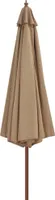 vidaXL Sonnenschirm mit Holzmast 350 cm Taupe