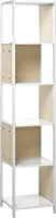 BELIANI Knižnicový regál biela svetlé drevo 165 x 35 cm 5-policový regál moderný minimalistický štýl obývačka