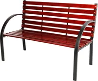 Gartenbank Parkbank Massivholz Metall pulverbeschichtet Natur Braun