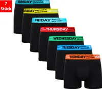 TEXEMP Herren Boxershorts 7er Pack Wochentage Short Boxer Unterwäsche Unterhose Baumwolle Retro | B190 - XL - 7 Stück
