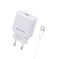 Beline Ład. Siec. 1X Usb-C 25W + Kabel Usb-C Biała /White Pd 3.0  Blncw25C Gan