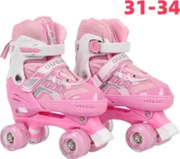 Verstellbar Rollschuhe für Kinder Roller Skates Inline Skates Größe 31-34 (Rosa)