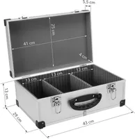 DJ CD-Koffer Alukoffer Aluminiumbox DJ Case Box + Schlüssel  - für 60 CDs | Silber