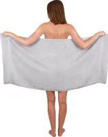 Betz Duschtuch 70 x 140 cm PREMIUM 100% Baumwolle Liegetuch Strandtuch   Farbe: silber
