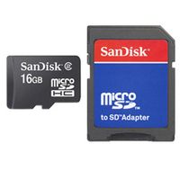 SanDisk - Flash-Speicherkarte (microSDHC/SD-Adapter inbegriffen) - 16 GB - Class 2 - microSDHC - Schwarz