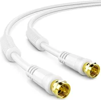 deleyCON 3m SAT Antennenkabel Koaxial Kabel Ferritkern HDTV DVB-S DVB-S2 Weiß
