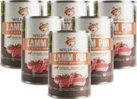Premium Hunde-Nassfutter, Monoprotein, getreidefrei, BARF Qualität (Lamm pur, 6 x 400g), Alleinfuttermittel für ausgewachsene Hunde