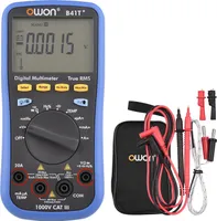 OWON B41T+ Cyfrowy multimetr BT z rejestracją offline, 22000 zliczeń, True RMS, automatyczny wybór zakresu, tester elektryczny z podświetleniem, ekran LCD, napięcie AC DC, detektor prądu, pomiar temperatury, wielofunkcyjny woltomierz, rezystancja ciągłości, test częstotliwości
