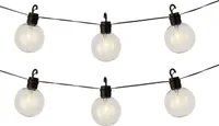 LED Solar Lichterkette Kugeln 5,8m Kunststoff Transparent / Warmweiß