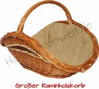 YULKA Kaminholzkorb Jute Kamin Weide Brennholzkorb Kaminkorb Tragekorb L 66 B 44 H 28/42