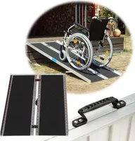 TRUTZHOLM Rollstuhlrampe klappbar 213 cm Traglast 272 kg Alu grau schwarz beschichtet Auffahrrampe