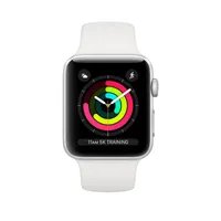 Apple WATCH Series 3 GPS 42mm silbernes Aluminiumgehäuse mit weißem Sportarmband