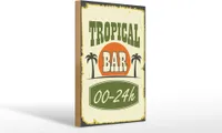 Dřevěná cedule Alkohol 20x30cm Tropical Bar 00 - 24 h