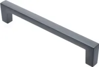 Möbelgriff BA 128mm, Küchengriff Grau matt, Schrankgriff eckig