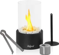 Zelsius Tischkamin für Indoor und Outdoor | Schwarz | Ø 16,5 x 27 cm | Ethanol
