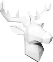 Hansmeier Hirschkopf | 42 x 41 cm | Weiß | Hirsch Wanddeko Geweih Wandskulptur Trophäe