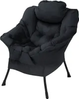 Lehátko ML-Design černé s područkami a boční kapsou, ergonomické křeslo s polštářem pod hlavu