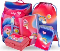 BAAGL Airy Hippie Rucksack-Set 5tlg: Rucksack, Federmäppchen, Turnbeutel, Heftmappe, Brotdose