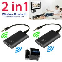 2 Stück 2-in-1 Bluetooth 5.0 Sender Empfänger Wireless Aux Audio Transmitter Adapter 3.5mm