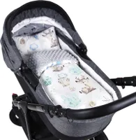 BABYLUX Babydecke MINKY PLÜSCH Kinderwagen 75x60cm MP122 - Grau + Igel