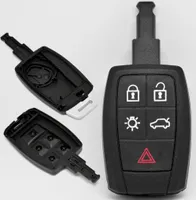 Auto Schlüssel Funk Fernbedienung 1x Gehäuse 5 Tasten + 1x Notschlüssel Rohling kompatibel mit Volvo