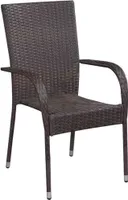 VidaXL 44237, Taras, Technorattan, Stal, Brązowy, 555 mm, 535 mm, 950 mm