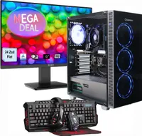 GAMEMAX Gaming-PC Draco XD PC Set Komplettsystem Ryzen 5 5500 32GB 1TB SSD RTX 4060 WIN 11+ MSI PRO MP2412DE Monitor 60cm (24") + umfangr. Zubehör