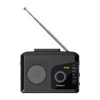 ezcap246 tragbarer Kassettenspieler, AM/FM-Radio mit Kopfhörerschnittstelle, unterstützt die Konvertierung von Band-Audio in das MP3-Format, bunter LED-Lichteffekt, Schwarz