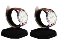 2er Set Uhrenständer Aufsteller, Armbanduhr Ausstellungsstand mit Samt Überzug - Schwarz, C-Förmiger Uhren Halter für Uhr oder Armband, Uhrendisplay Armbandhalter, Uhrenaufstelller für Vitrine