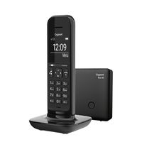 Gigaset Hello Phone - Schnurloses Design-Telefon für Zuhause mit großem Display und Freisprechfunktion - Schwarz
