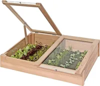 Frühbeet-Kasten aus Lärchenholz 119x80x30 cm Mini-Gewächshaus Anzuchtkasten