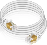 VERCO 20m síťový kabel CAT 7 patch kabel kulatý kabel RJ45 PC LAN kabel Ethernet kulatý bílý