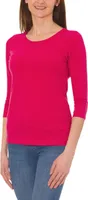 Alkato Damen Shirt 3/4 Arm mit Rundhals, Farbe: Amarant, Größe: S