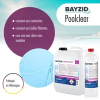 1x5 L BAYZID® Poolclear Trübungsbeseitigung für Pool-Filter mit Kartuschen & Filterballs